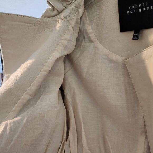 Robert Rodriguez Ivory Leather Jacket US 6 - Picture 8 of 10